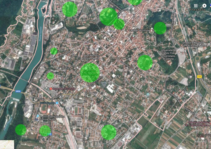 satellite-aree verdi di Gorizia